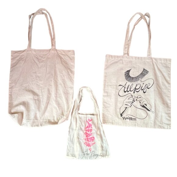 Lot of 3 Hobo Shopping Totes/Reusable Bags: Plain, Free People & All Rise - Picture 1 of 9